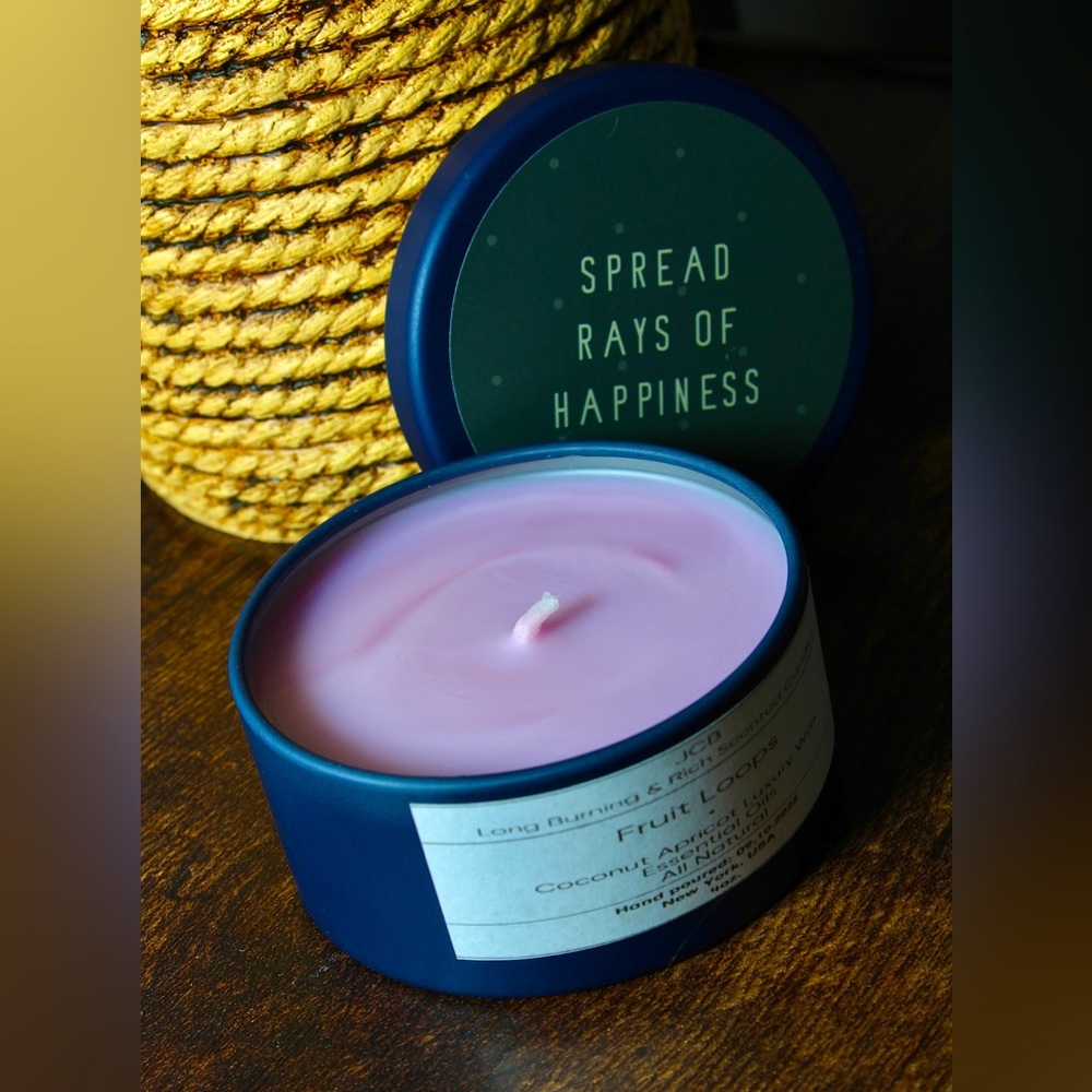 Fruit Loops Coconut Luxury Wax Scented Candle Essential Oils Hand Poured 4 oz